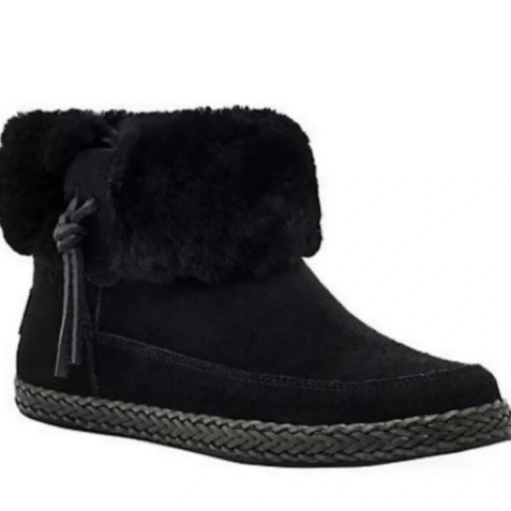 UGG Women's Black Fur-Lined Ankle Boots